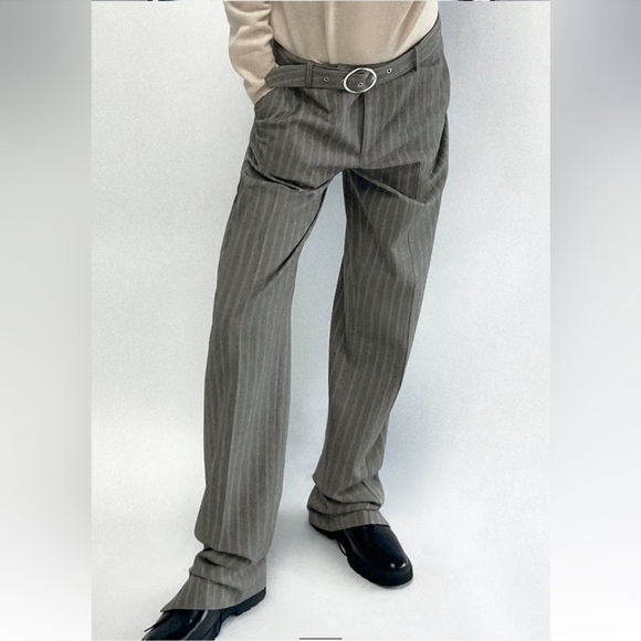 STRAIGHT LEG HERRINGBONE PANTS - Picture 3 of 7